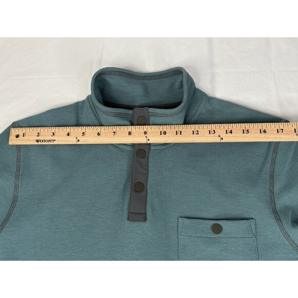 NWT LL Bean Bold Coast Pullover Men’s Large Regular Storm Teal Snap 523182 - Picture 11 of 12